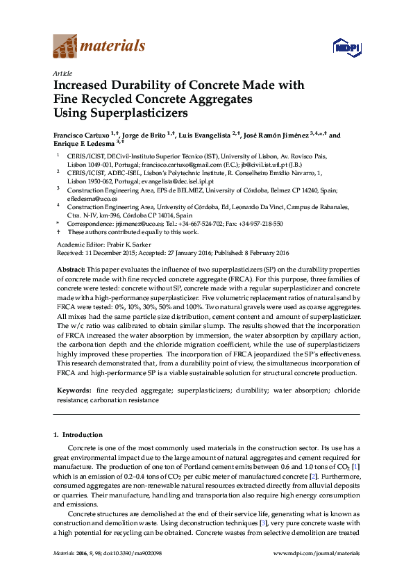 (PDF) Increased Durability of Concrete Made with Fine Recycled Concrete ...