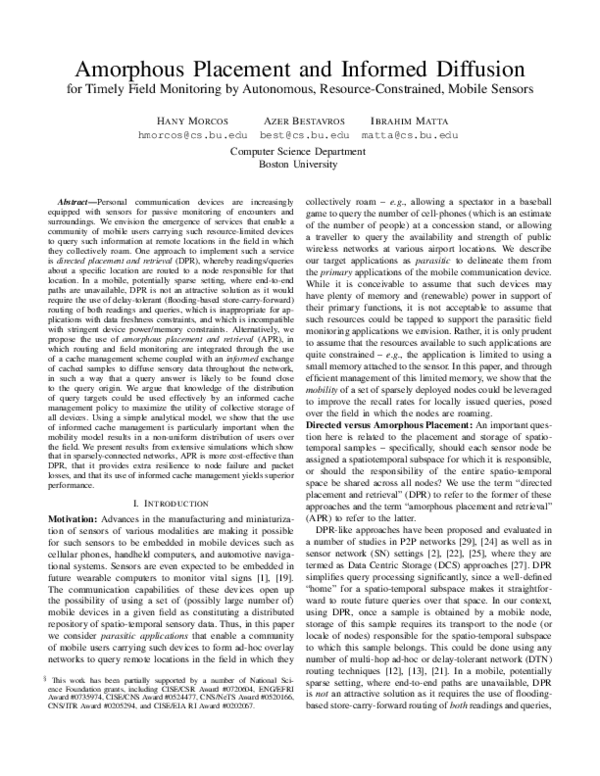 (PDF) Amorphous Placement and Informed Diffusion