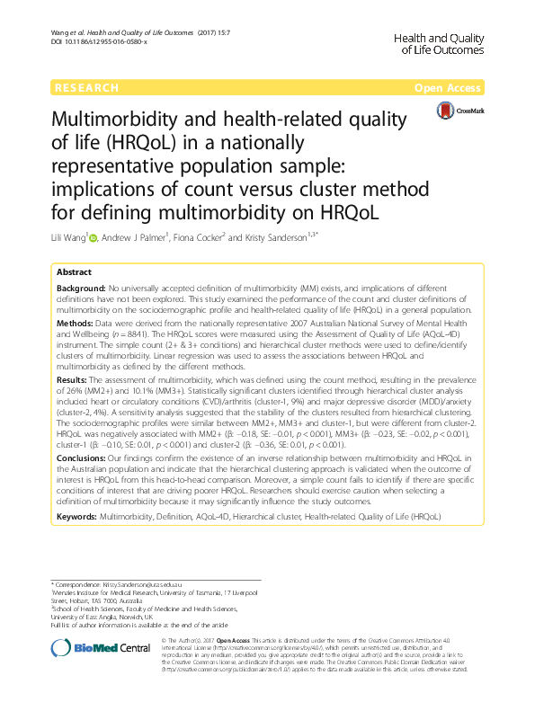 (PDF) Multimorbidity and health-related quality of life in the older ...