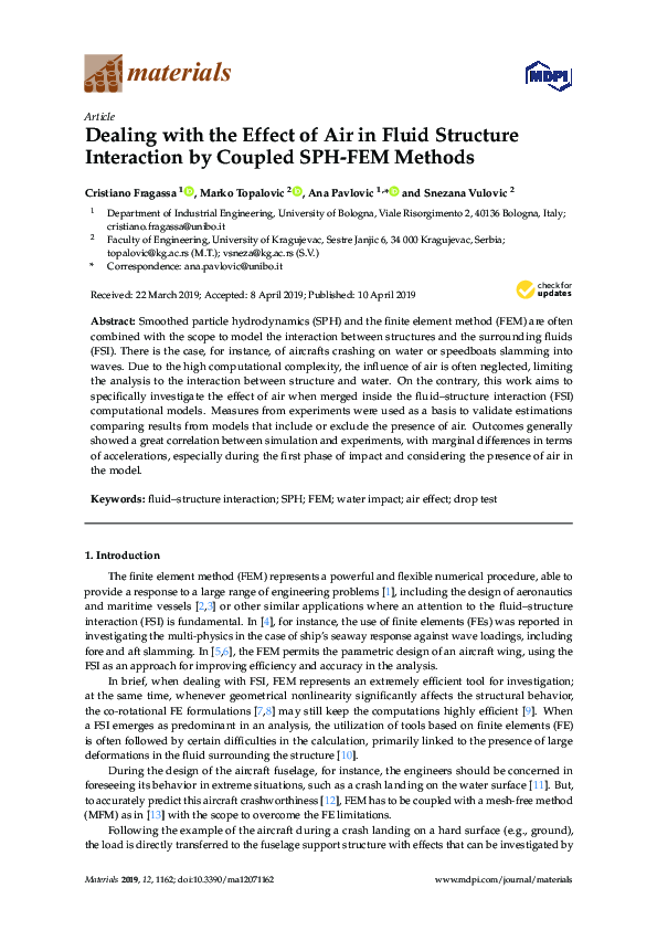 (PDF) Dealing with the Effect of Air in Fluid Structure Interaction by ...