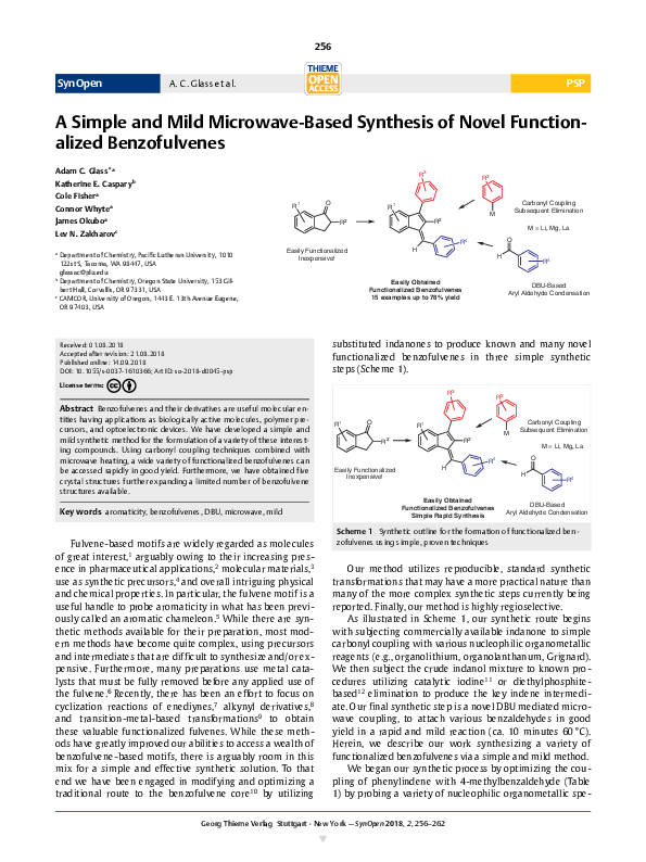 (PDF) A Simple and Mild Microwave-Based Synthesis of Novel ...