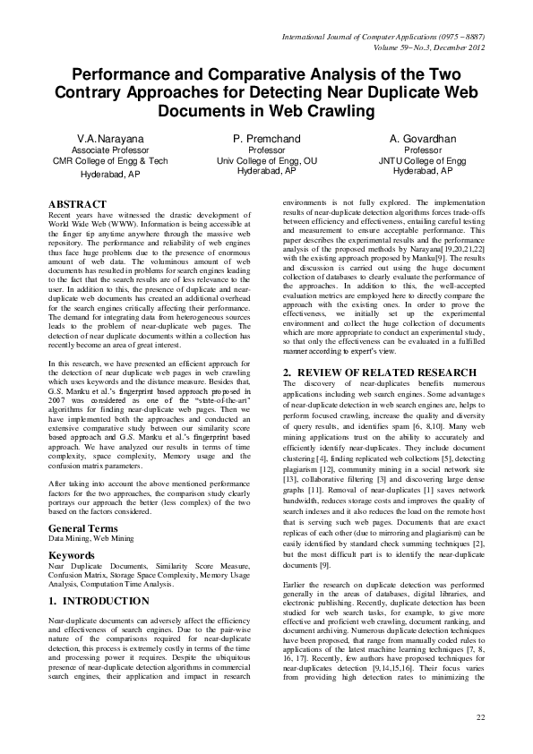 (PDF) Performance and Comparative Analysis of the Two Contrary ...
