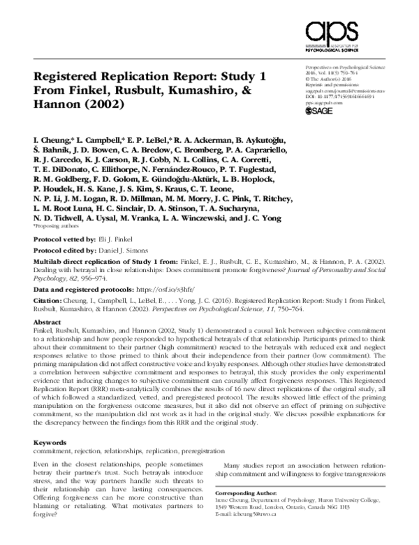 (PDF) Registered Replication Report