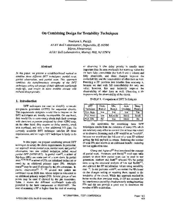(PDF) On combining design for testability techniques