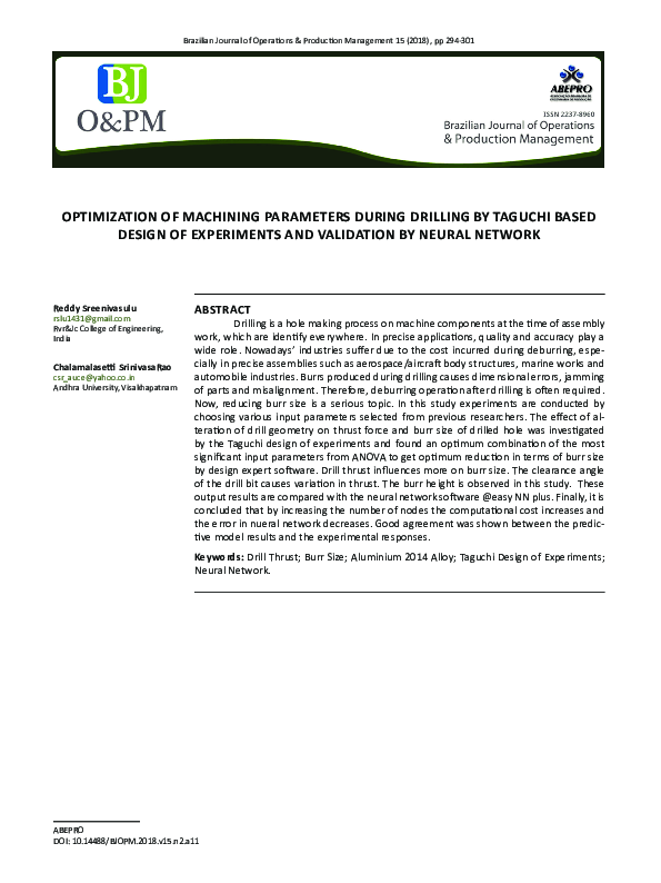 (PDF) Optimization of Machining Parameters during Drilling of 7075 ...