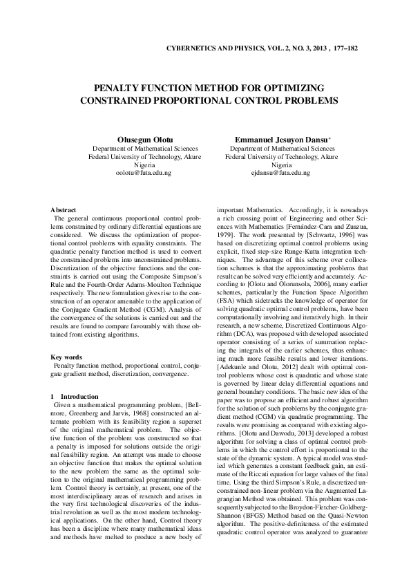 (PDF) Penalty Function Method for Optimizing Constrained Proportional ...
