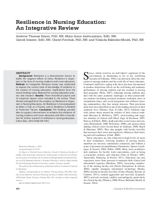 (PDF) Resilience in Nursing Education: An Integrative Review