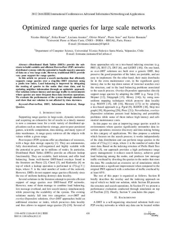 (PDF) Optimized Range Queries for Large Scale Networks