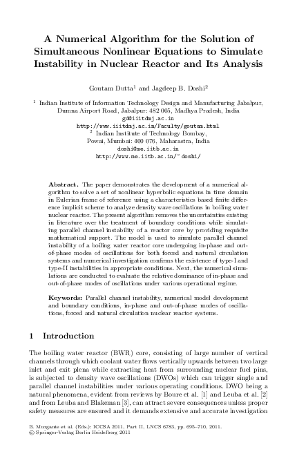 (PDF) A Numerical Algorithm for the Solution of Simultaneous Nonlinear ...