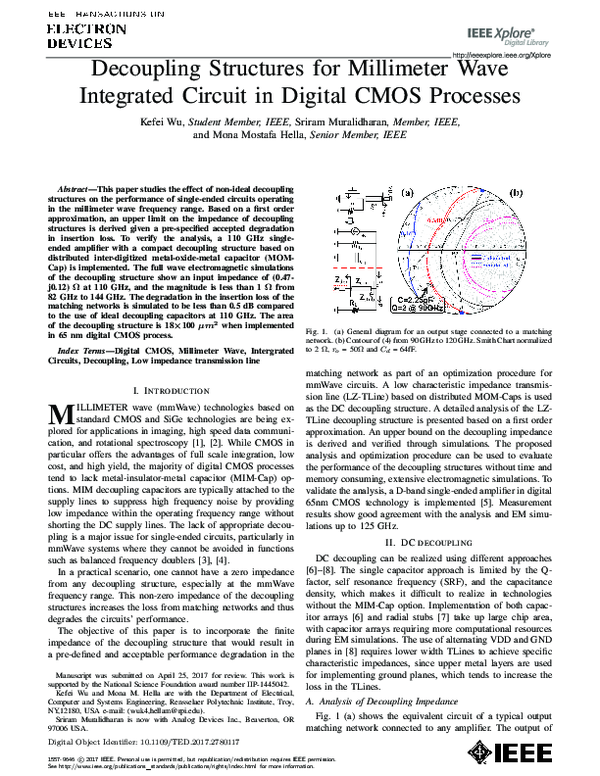 (PDF) Decoupling Structures for Millimeter Wave Integrated Circuits in ...