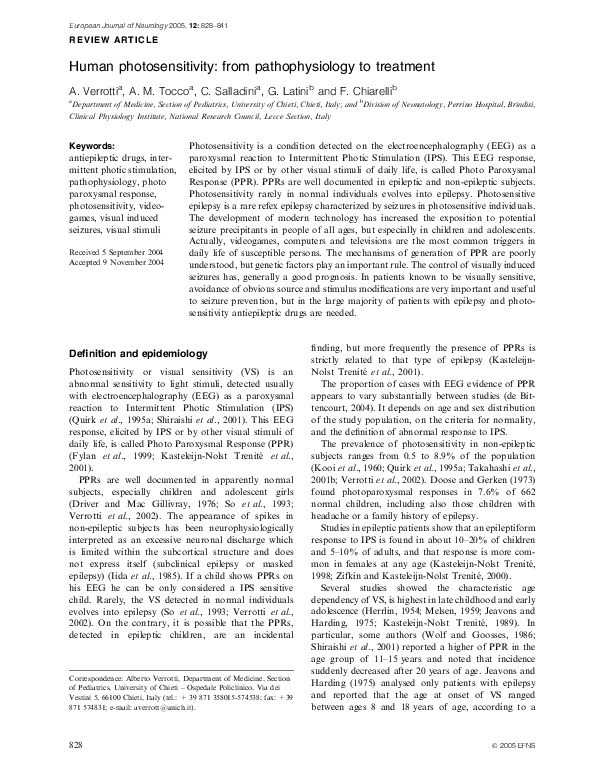 (PDF) Human photosensitivity: from pathophysiology to treatment