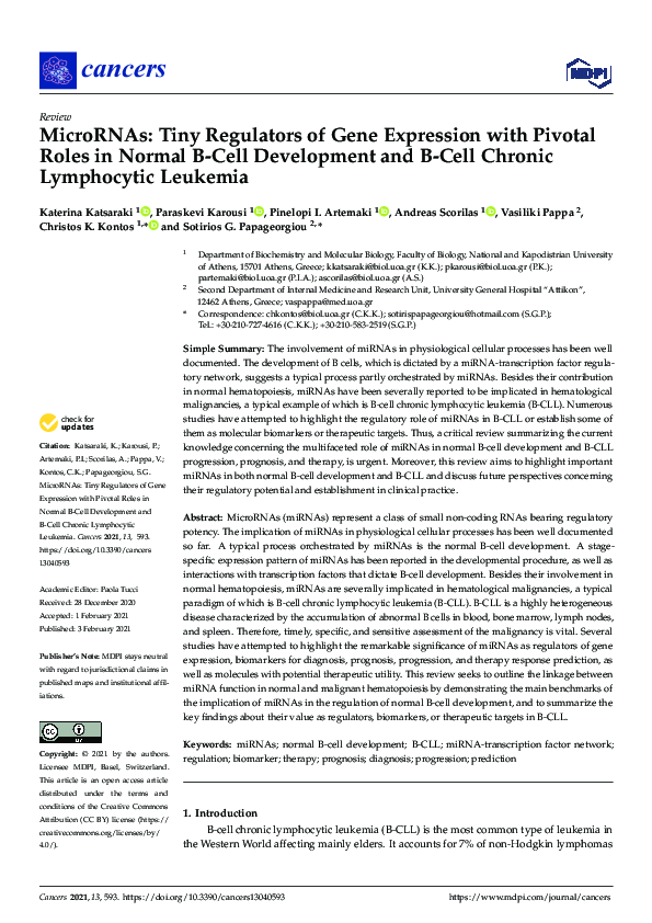 (PDF) MicroRNAs: Tiny Regulators of Gene Expression with Pivotal Roles ...