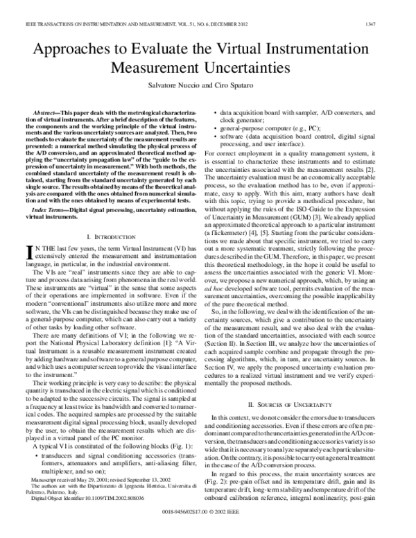 (PDF) Approaches to evaluate the virtual instrumentation measurement ...