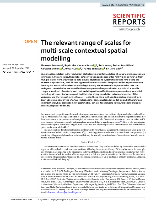 (PDF) The relevant range of scales for multi-scale contextual spatial ...