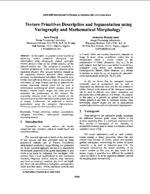 (PDF) Texture primitives description and segmentation using variography ...