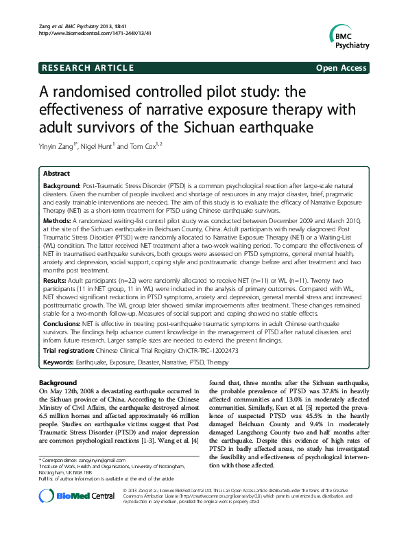 (PDF) A randomised controlled pilot study: the effectiveness of ...