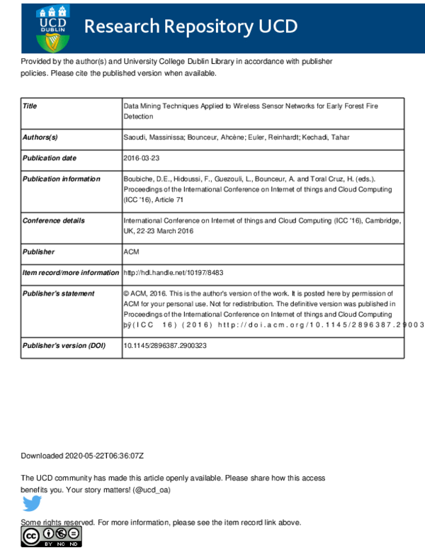 (PDF) Data Mining Techniques Applied to Wireless Sensor Networks for ...