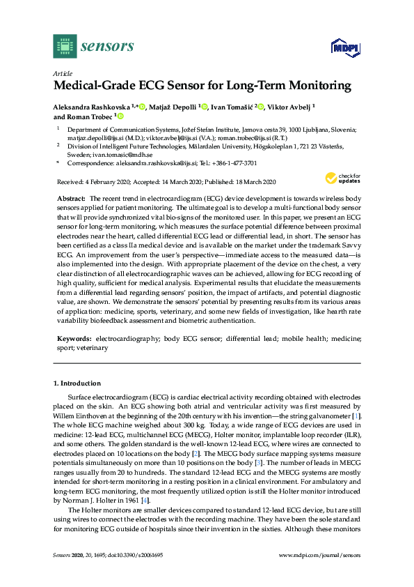 (PDF) Medical-Grade ECG Sensor for Long-Term Monitoring