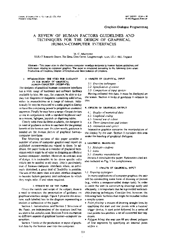 (PDF) A review of human factors guidelines and techniques for the ...