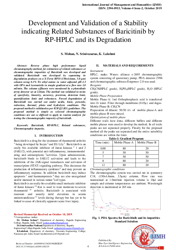 (PDF) Development and Validation of a Stability-Indicating LC Method ...