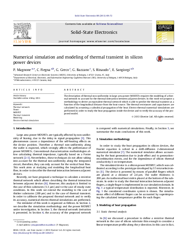 (PDF) Numerical simulation and modeling of thermal transient in silicon ...