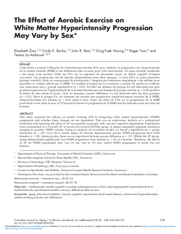 (PDF) The Effect of Aerobic Exercise on White Matter Hyperintensity ...