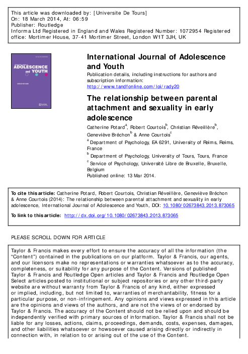 (PDF) The relationship between parental attachment and sexuality in ...