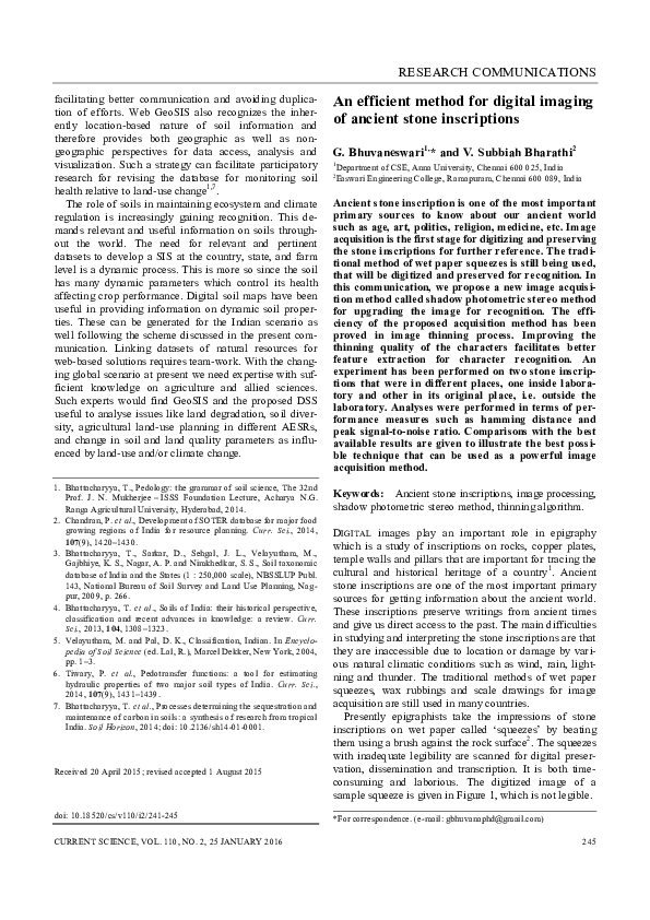 (PDF) An Efficient Method for Digital Imaging of Ancient Stone Inscriptions