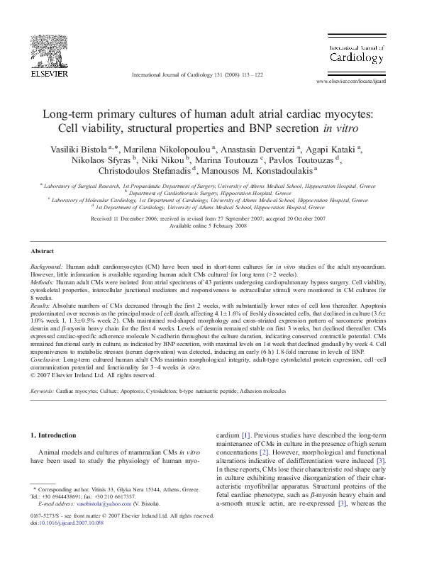 (PDF) Long-term primary cultures of human adult atrial cardiac myocytes ...