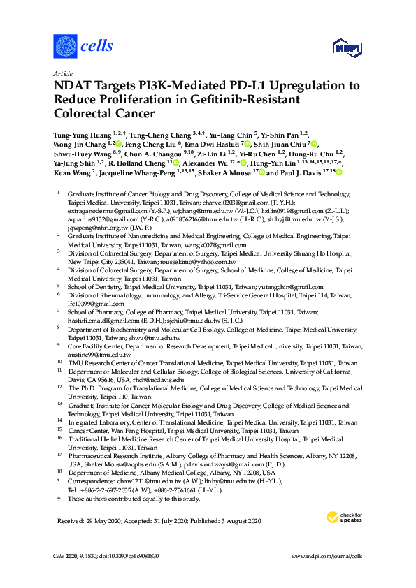 (PDF) NDAT Targets PI3K-Mediated PD-L1 Upregulation to Reduce ...