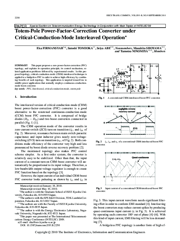 (PDF) TotemPole PowerFactorCorrection Converter under Critical
