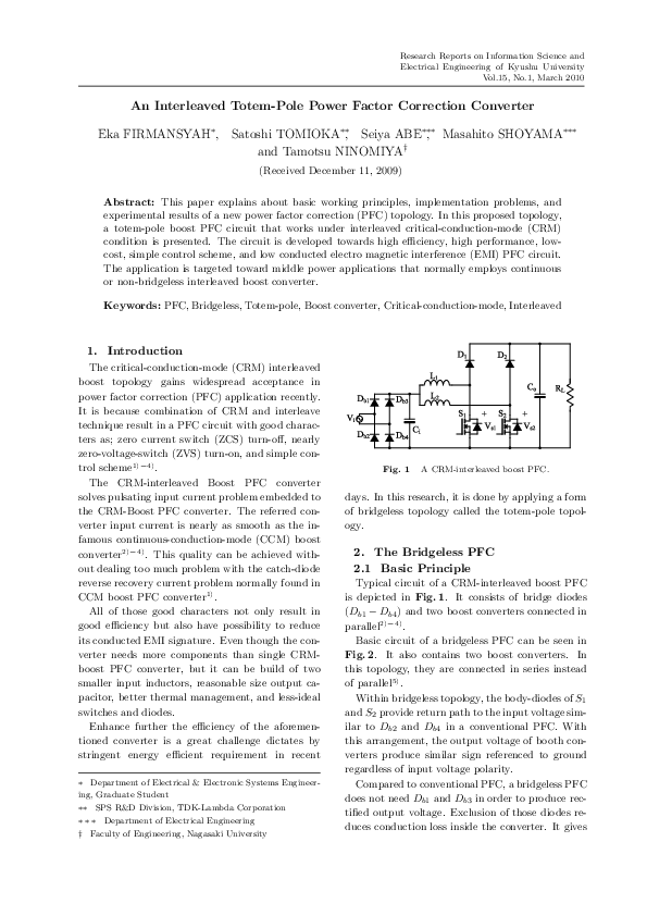 (PDF) An Interleaved TotemPole Power Factor Correction Converter eka