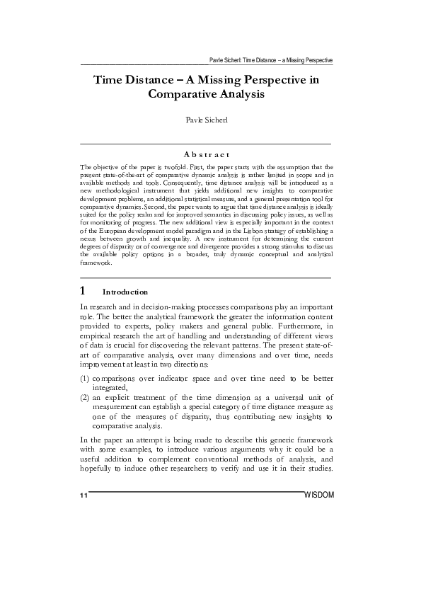 (PDF) Time Distance - A Missing Perspective in Comparative Analysis