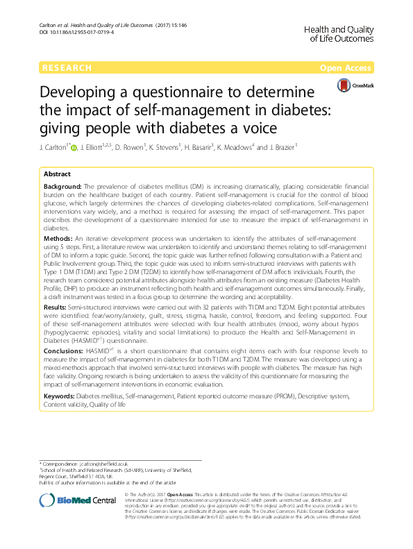 (PDF) Developing a questionnaire to determine the impact of self ...