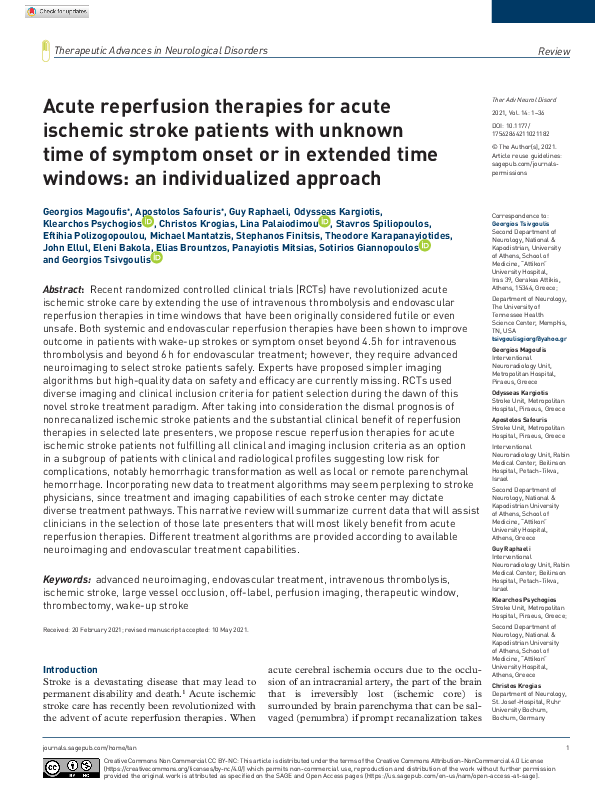 (PDF) Acute reperfusion therapies for acute ischemic stroke patients ...