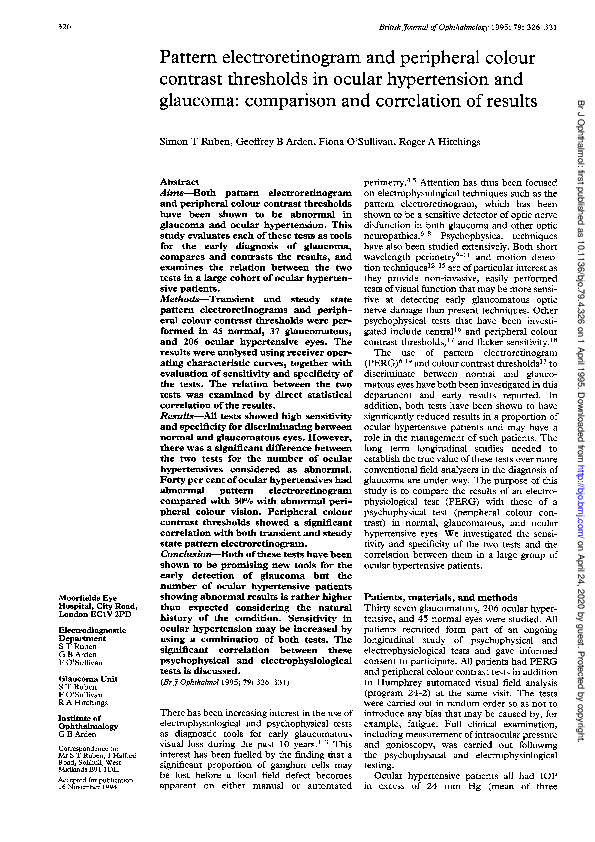 (PDF) Pattern electroretinogram and peripheral colour contrast ...