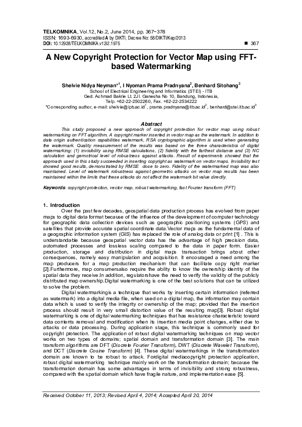 (PDF) A New Copyright Protection for Vector Map using FFT-based ...