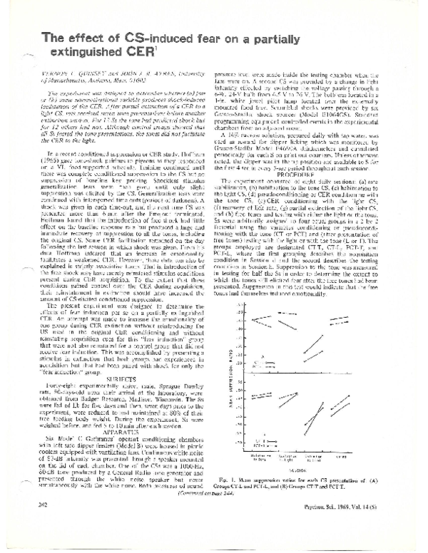 (PDF) The effect of CS-induced fear on a partially extinguished CER