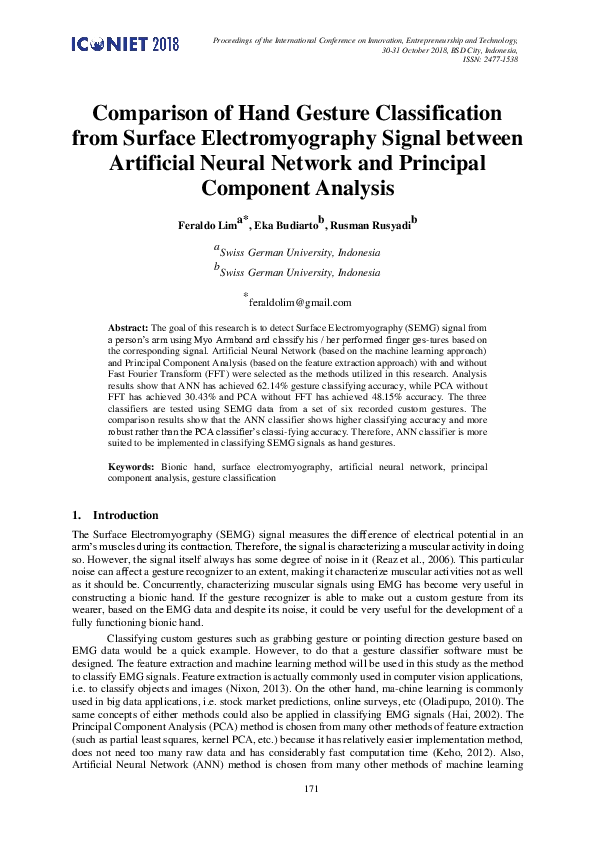 (PDF) Comparison of Hand Gesture Classification from Surface ...
