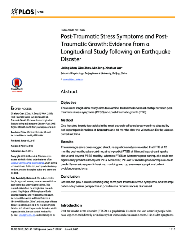 (PDF) Posttraumatic Stress Symptoms and Posttraumatic Growth Among ...