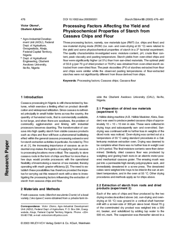 (PDF) Processing Factors Affecting the Yield and Physicochemical ...