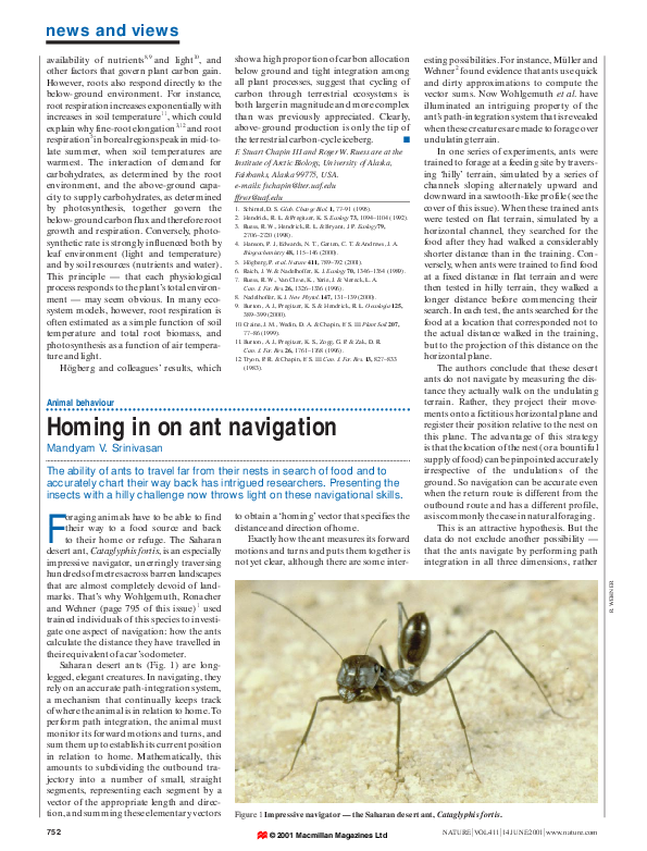 (PDF) Animal behaviour: Homing in on ant navigation