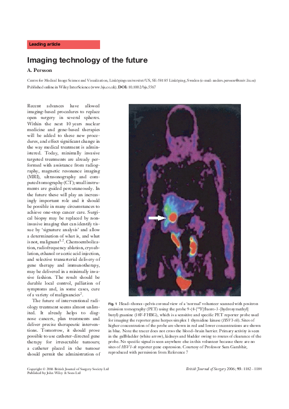 (PDF) Imaging technology of the future