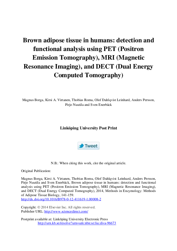 (PDF) Brown Adipose Tissue in Humans