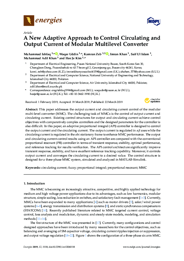 (PDF) A New Adaptive Approach to Control Circulating and Output Current ...