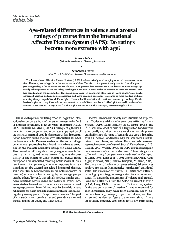 (PDF) Age-related differences in valence and arousal ratings of ...
