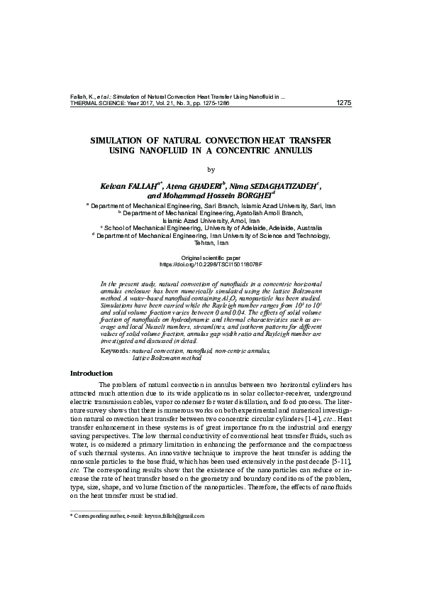 (PDF) Simulation of natural convection heat transfer using nanofluid in ...