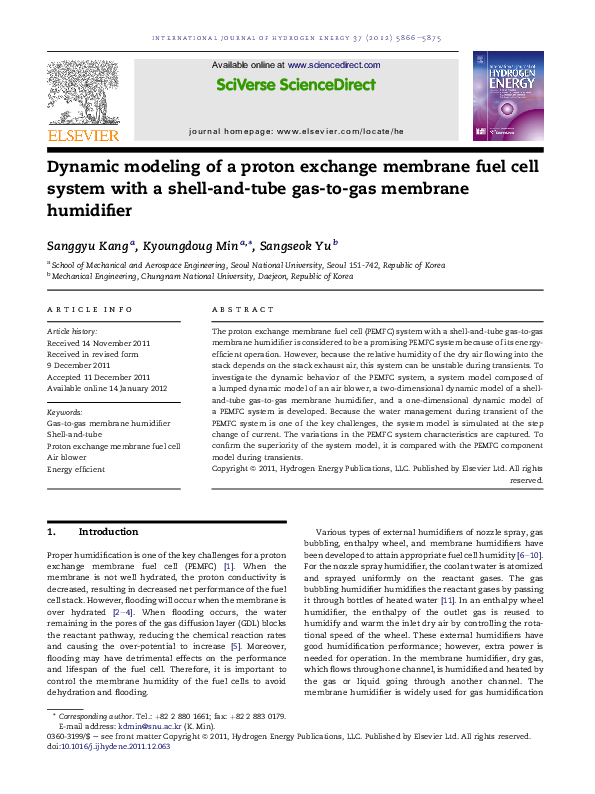 (PDF) Dynamic modeling of a proton exchange membrane fuel cell system ...