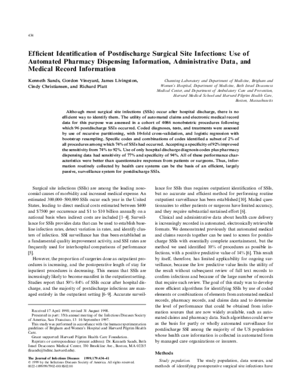 (PDF) Efficient Identification of Postdischarge Surgical Site