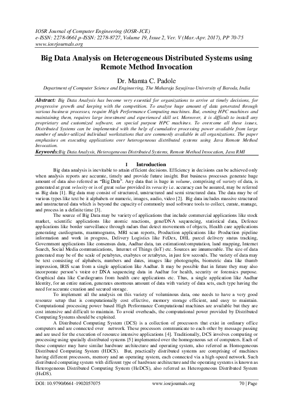 (PDF) Big Data Analysis on Heterogeneous Distributed Systems using ...